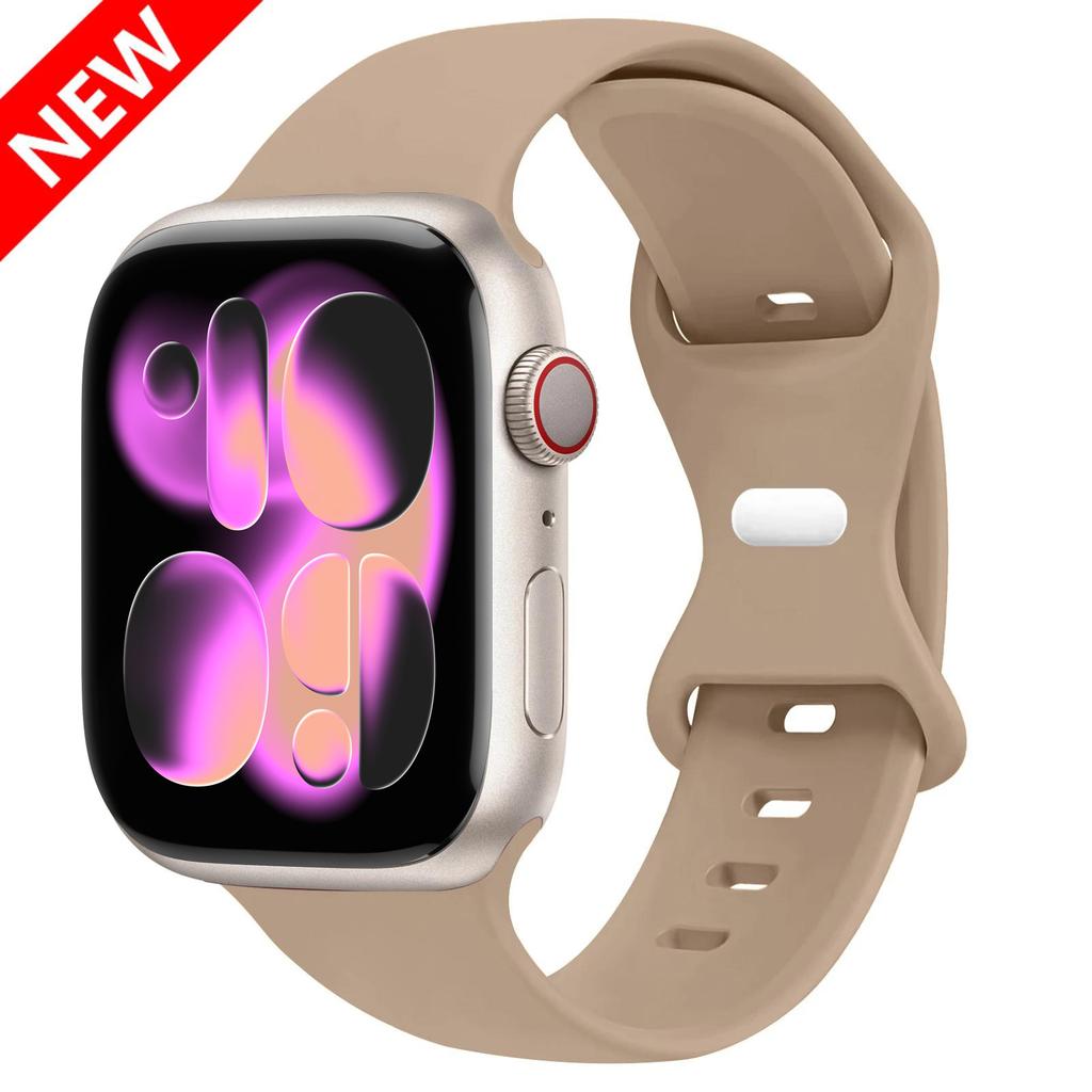 Sport Silicone Strap For Apple Watch Bands 40mm 44mm 46mm 45mm 41mm 49 42mm Correa Bracelet iWatch series 10 11 9 8 7 ultra 3 SE