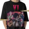 VI ARCANE SHIRT, Fialové Arcane Vlastní Tričko, Vi Fialové Lol Vintage Merch, Vi Fialové Lol Padělaná Trička