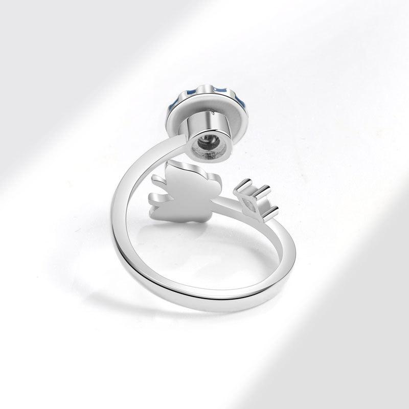 Adjustable Enamel Spinning Butterfly Ring For Women Anxiety Relief Stress Reducing Rotatable Fidget Jewelry Gift
