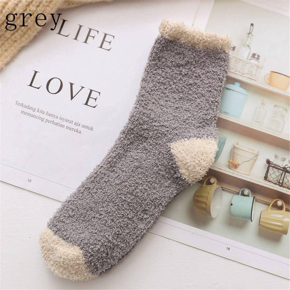 Candy Colors Winter Warm Plush Cashmere Sox Coral velvet socks Thickening Soft