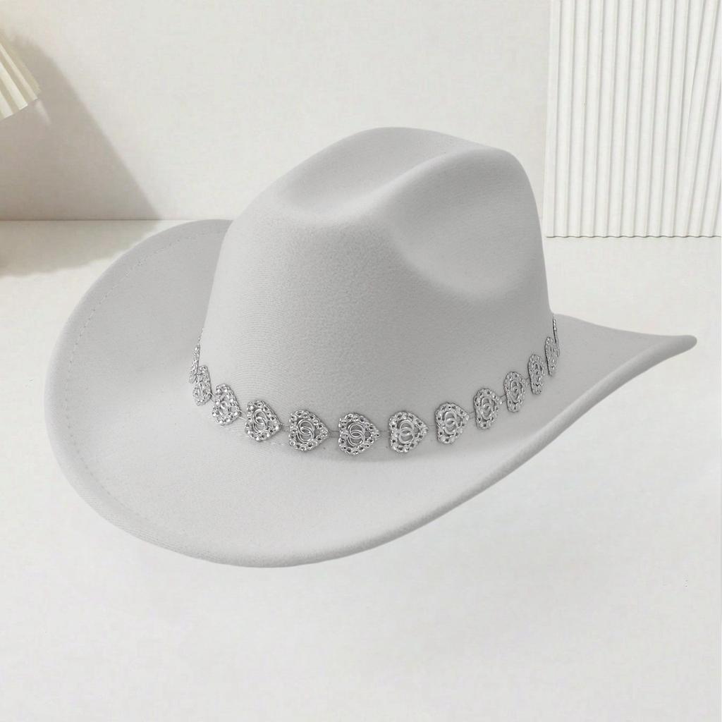 Fashion Versatile Western Cowboy Hat Internet celebrity ins temperament sweet love bright diamond jazz hat