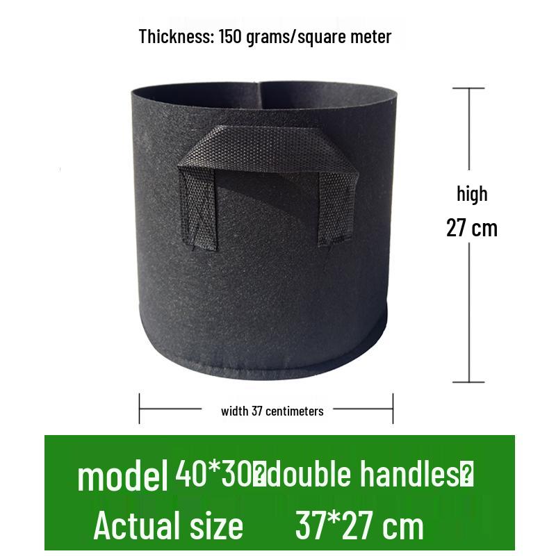Extra-Large Black Non-Woven Fabric Grow Bags for Plants and Trees - Thickened Nutrient Pots and Seedling Bags