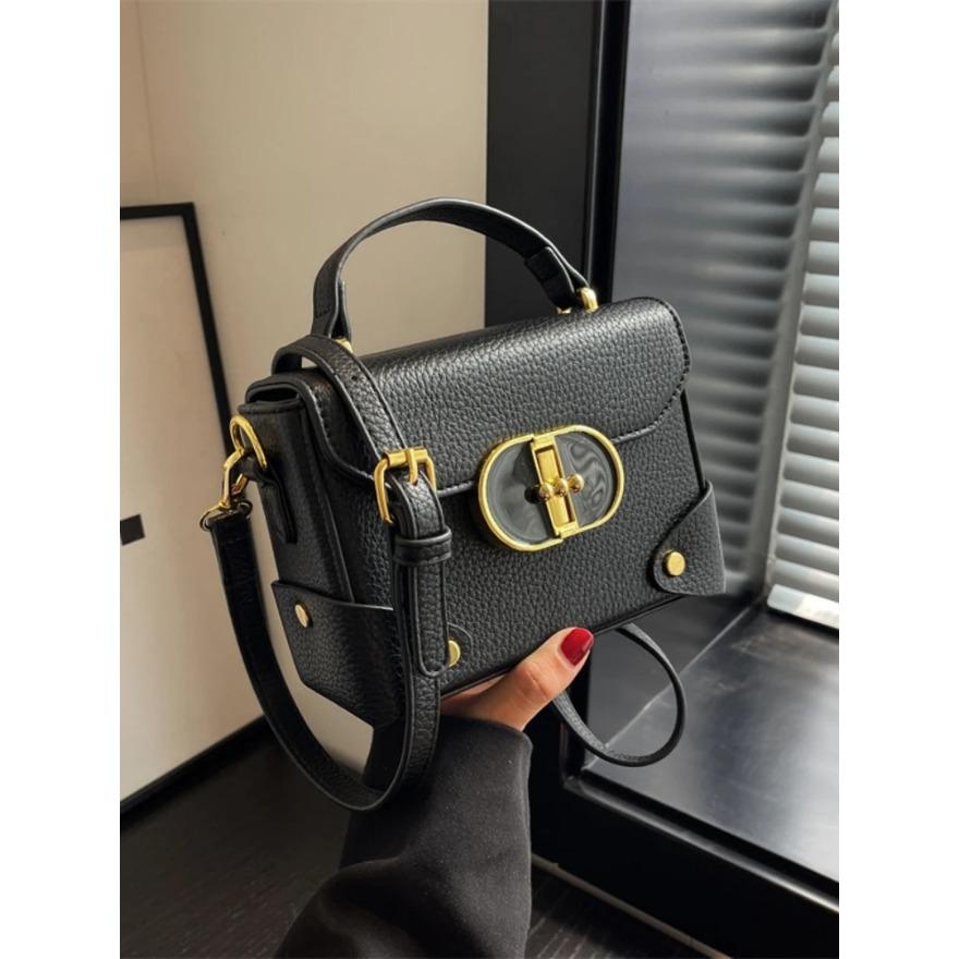 

Французская дамская сумочка, маленькая квадратная сумка, ретро-модная сумка через плечо, сотни женских сумок для поездок на работу из полиуретана