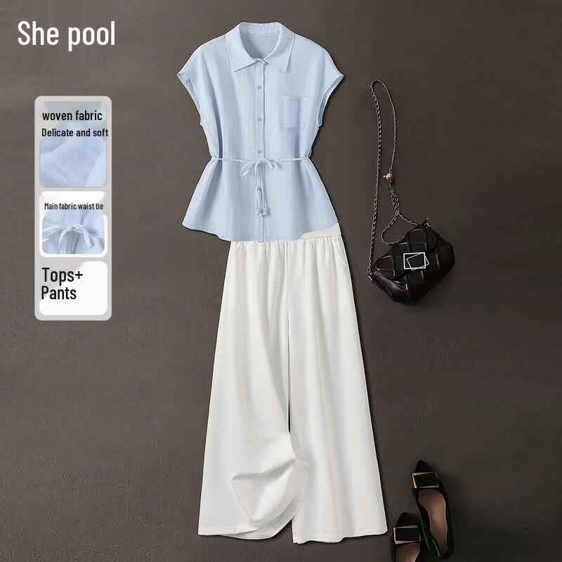 Women s Commuter Shirt Wide-Leg Pants Set XXL