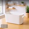 2Pack Plastic Storage Basket, Rectangular Organizer Bin, Portable Handle, for Bathroom Kitchen
