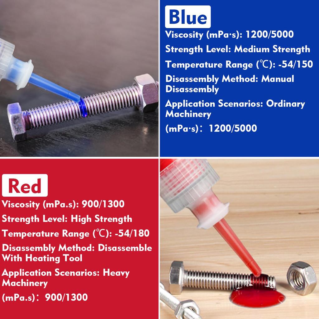Threadlocker 222 242 243 262 277 Anaerobic Screw Glue Thread Locking Agent Anti‑Loose Sealant for Metal Bolts NutsAliExpress