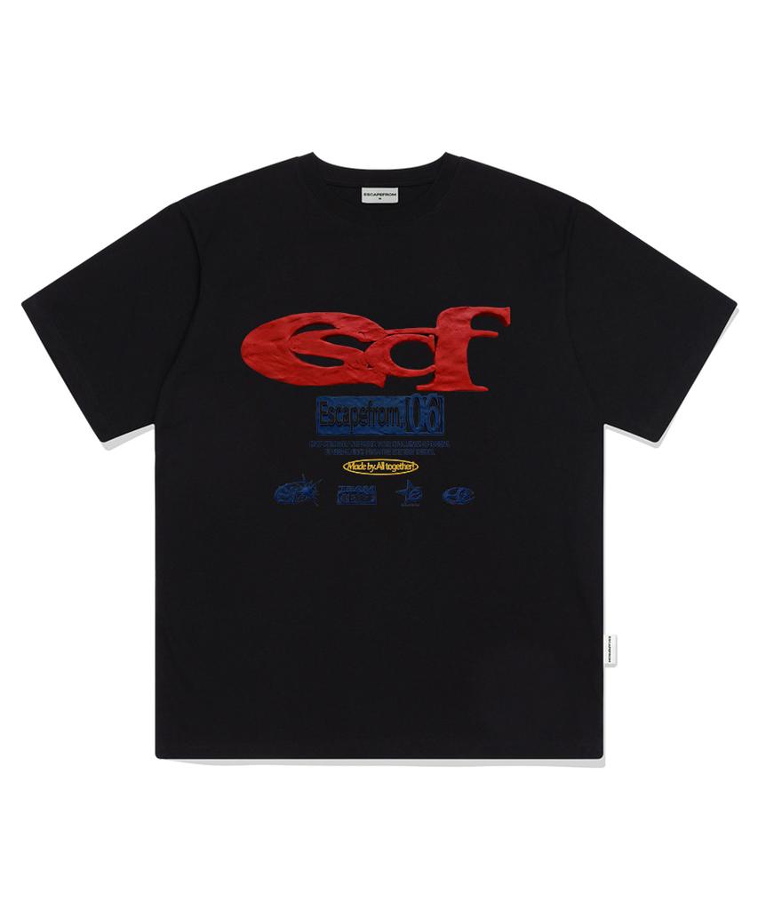 ESCAPEFROM Clay Escf Logo Collage Print Oversized Short Sleeve T-Shirt [2 Colors]