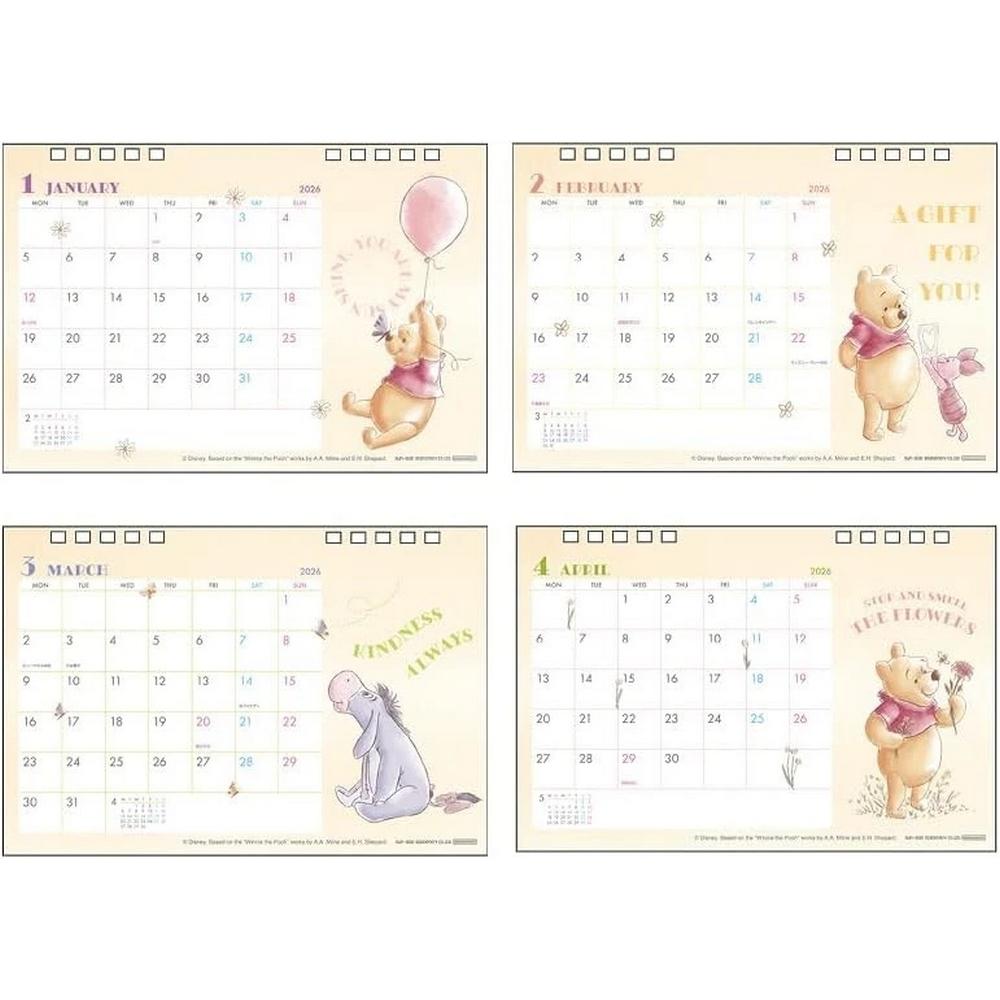 Winnie the Pooh 2026 Desktop Calendar