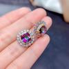 Imitation Natural Crystal Jewelry Set Women Sky Blue Topaz Necklace Ring Earrings Pendant