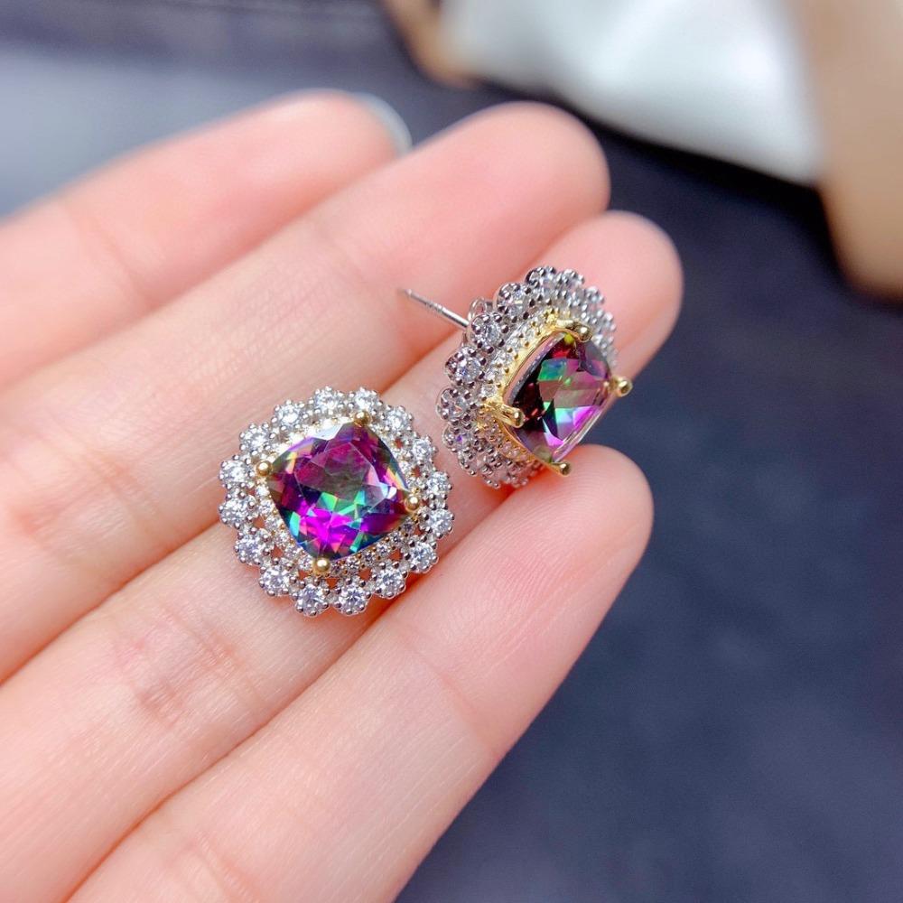 Imitation Natural Crystal Jewelry Set Women Sky Blue Topaz Necklace Ring Earrings Pendant