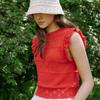 NONLOCAL Crochet Knit Bonnet Hat - Light Beige