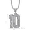 Hip Hop Gold Plated Stainless Steel Number 10 Iced Out Pendant Necklace Trendy Street Jewelry
