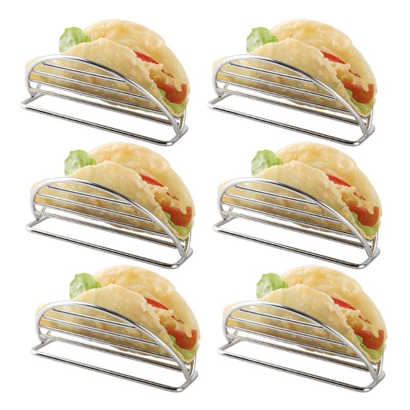 Supporto per Tortillas in Acciaio Inossidabile Resistente Ideale per Grigliare, Cuocere al Forno e Servire Tacos Adatto per Uso Domestico e Ristorante