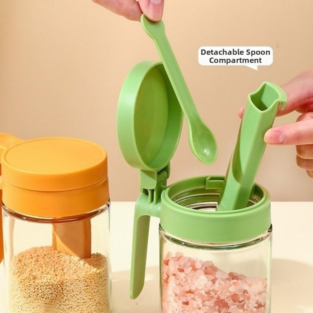 3PCS Sealed 2 In 1 Glass Spice Bottle Moisture-Proof Seasoning Jar  Cooking Accessories
