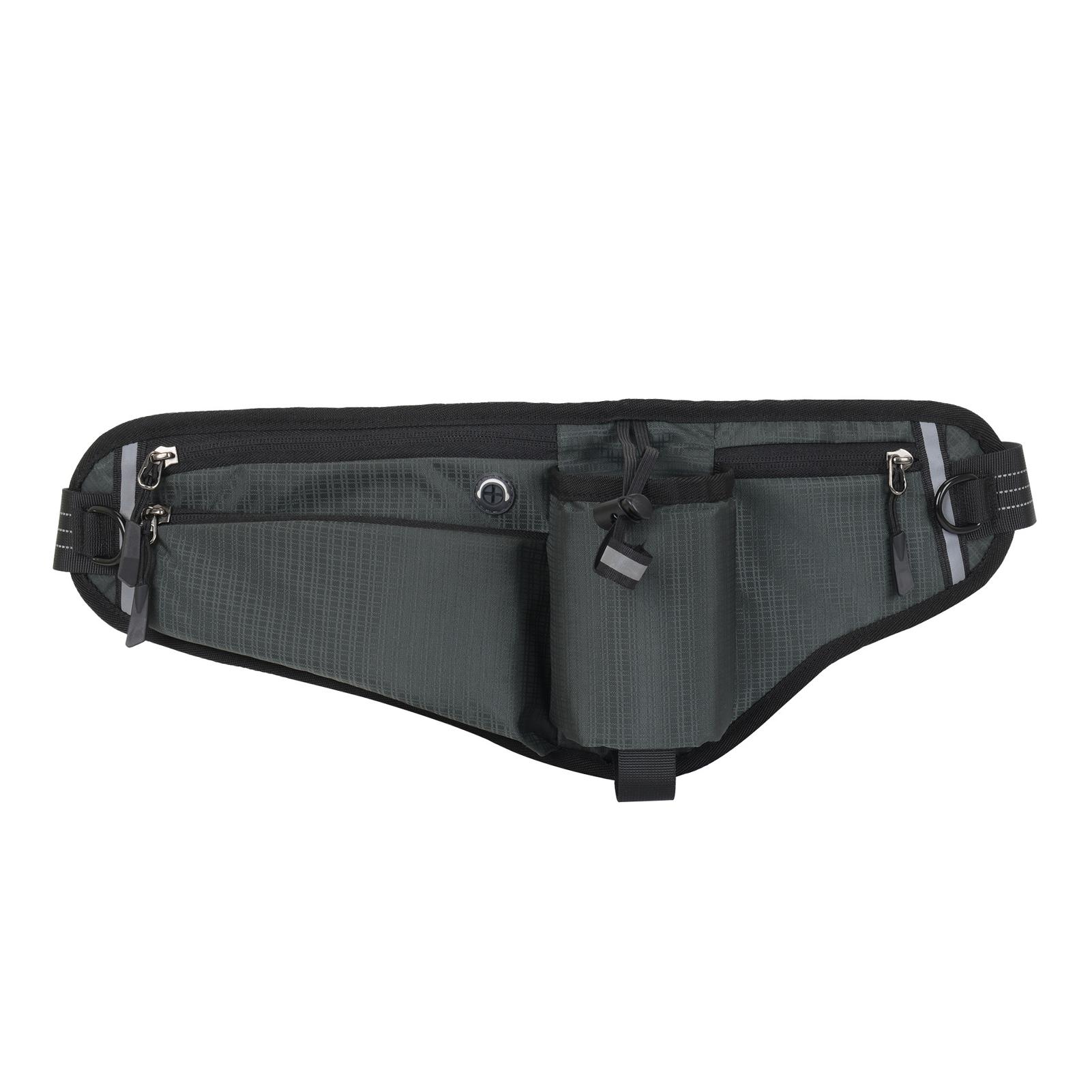 Marsupio da Corsa Regolabile con Idratazione e Porta Borraccia grigio