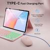 Compatible Lenovo Tab IdeaTab 11 TB336ZU Bluetooth Keyboard Case with Three-Color Backlit Keyboard
