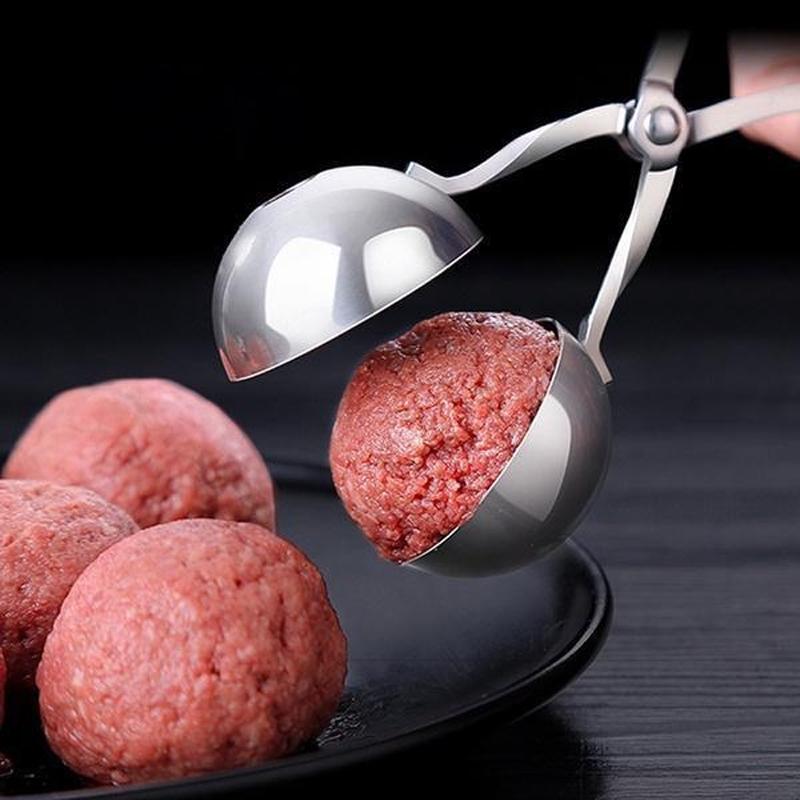 New S/L Code Kitchen Convenient Stainless Steel Meatball Clip DIY Fishball Rice Ball Making Mold Handheld Meatball Machine Cooking Tool