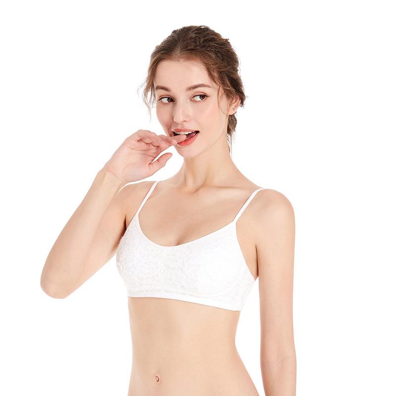 

Чистый ветер без косточек сзади однотонное нижнее белье кружевное крючковое нижнее белье с цветочным принтом тонкая бретелька небольшая сборка L