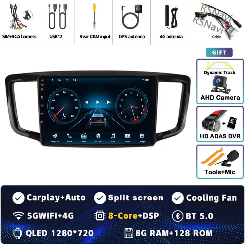 Android 14 Carplay Auto For Honda Odyssey 5 RC 2013 - 2019 Car Radio 4GWIFI Player Multimedia Srereo 360 Camera Navigation Video