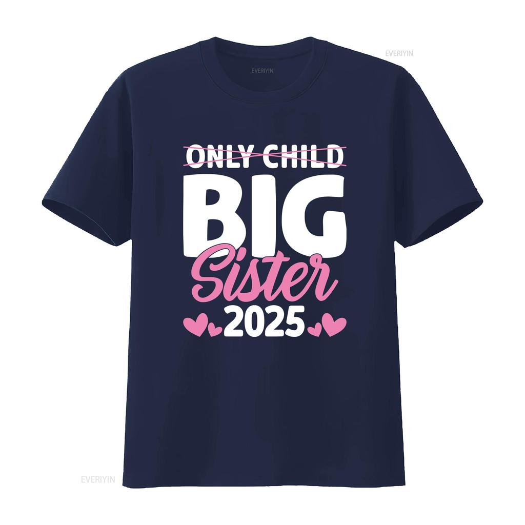 Kids Only Child Big Sister 2025 Promoted To T Shirt vintage Washed designer clothes streetwear Versatile fashion Slightly