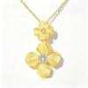 Women's Trendy Natural Stone Pendant Necklaces Flower Shape Butterfly Bezel Setting Waterproof Moissanite for Gift