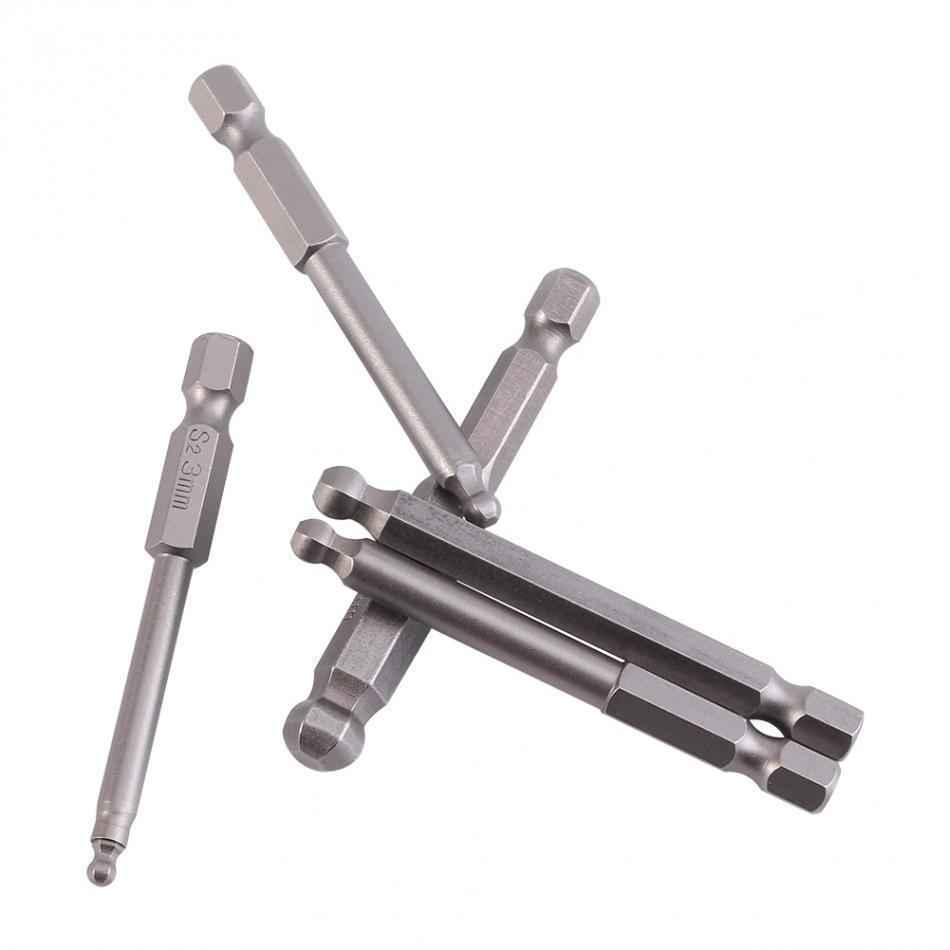 7-Piece 65mm Magnetic Ball Head Hex Bit Set for Electric Screwdrivers