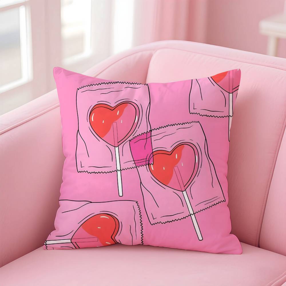 sweet pink candy Pillow Case pattern printing pillowcase living room sofa cushion cover bedroom room decor