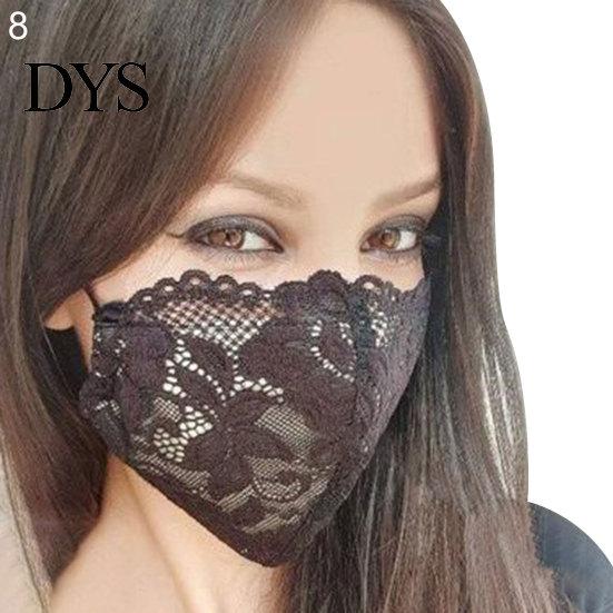 Women Fashion Washable Breathable Dust-Proof Lace Party Wedding Bride Face Cover