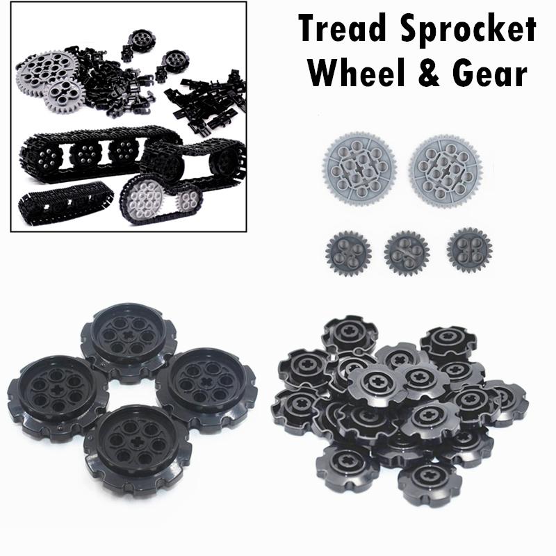 Technical Parts 3711 3873 57518 57519 Building Block Brick Link Tread Sprocket Tanks Tracks Rivets Mechanical Engineering Toys