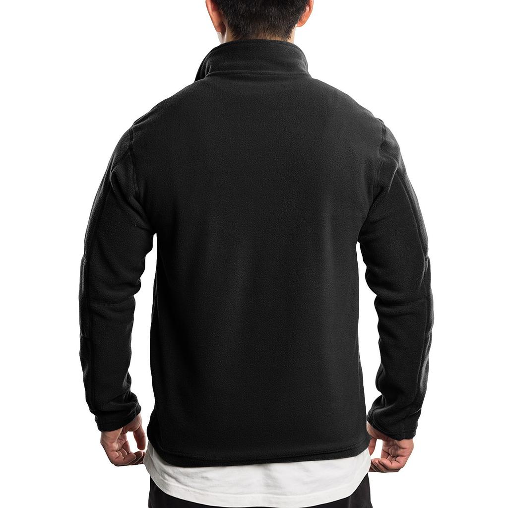 Top Polar de Media Cremallera con Cuello Alto para Hombre Sudadera Gruesa de Felpa de Color Sólido para Hombre