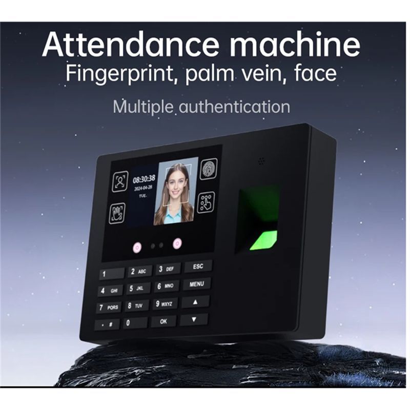 [Techverse]-Three In One Attendance Machine Fingerprint Recognition Facial Recognition Password Recognition Multi-Functional