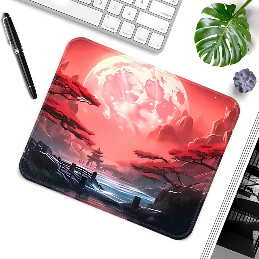 overlock Mouse Pad Keyboard Mouse Pad office Pad Computer Laptop Pad Desk accessories Game Console Pad Cherry Blossom Scenery