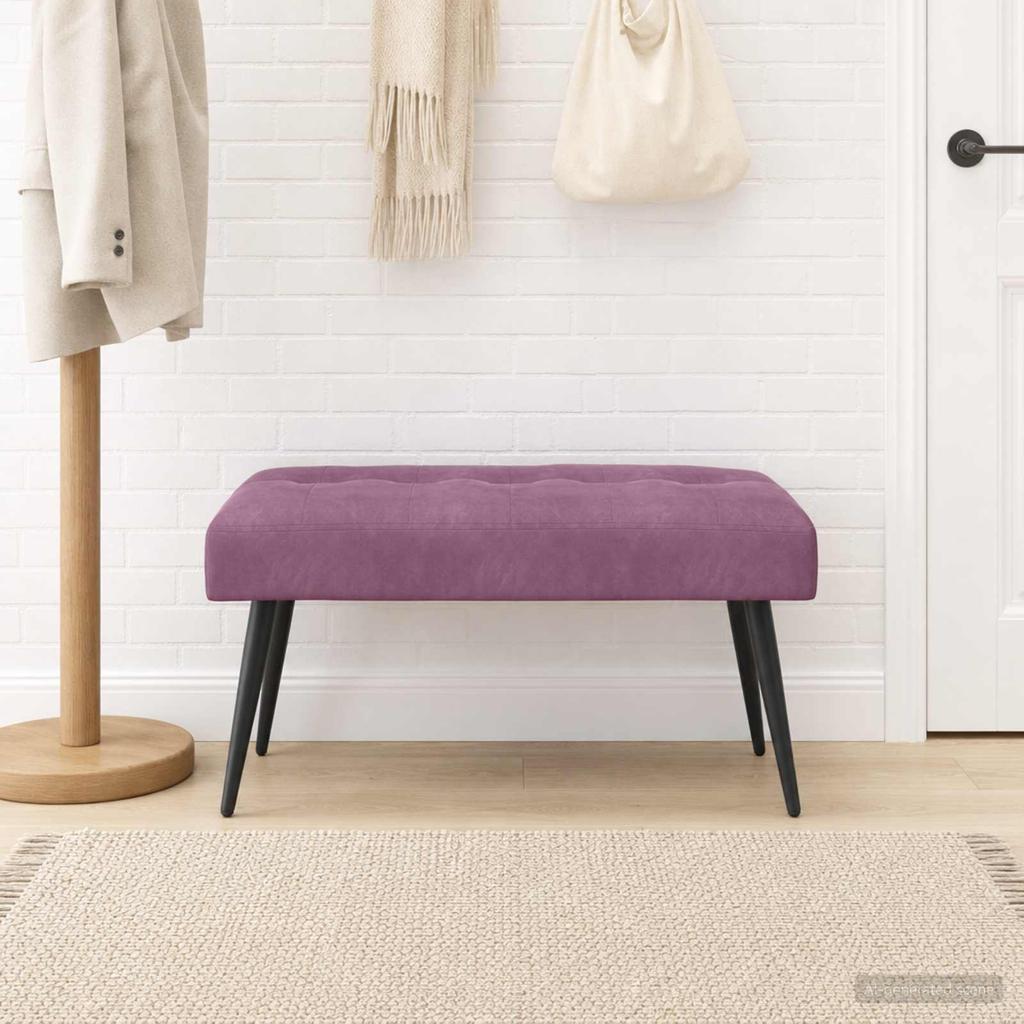 Button Tufted Bench Purple 80 x 40 x 46 cm Velvet