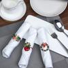 Reindeer & Santa Snowflake Christmas Napkin Rings - Festive Wreath Holders for Hotel Decoration, Bestseller