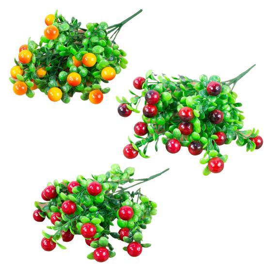 1Pc 6 Branches 18 Heads Artificial Simulation Fruits Flower Home Garden Decoration DIY Art