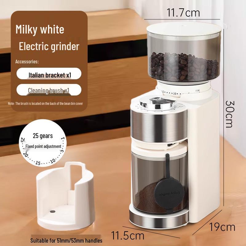 Cross-Border 110V/220V Electric Coffee Bean Grinder with 420 Steel Core – Ideal for Hand Pour Over and Espresso.