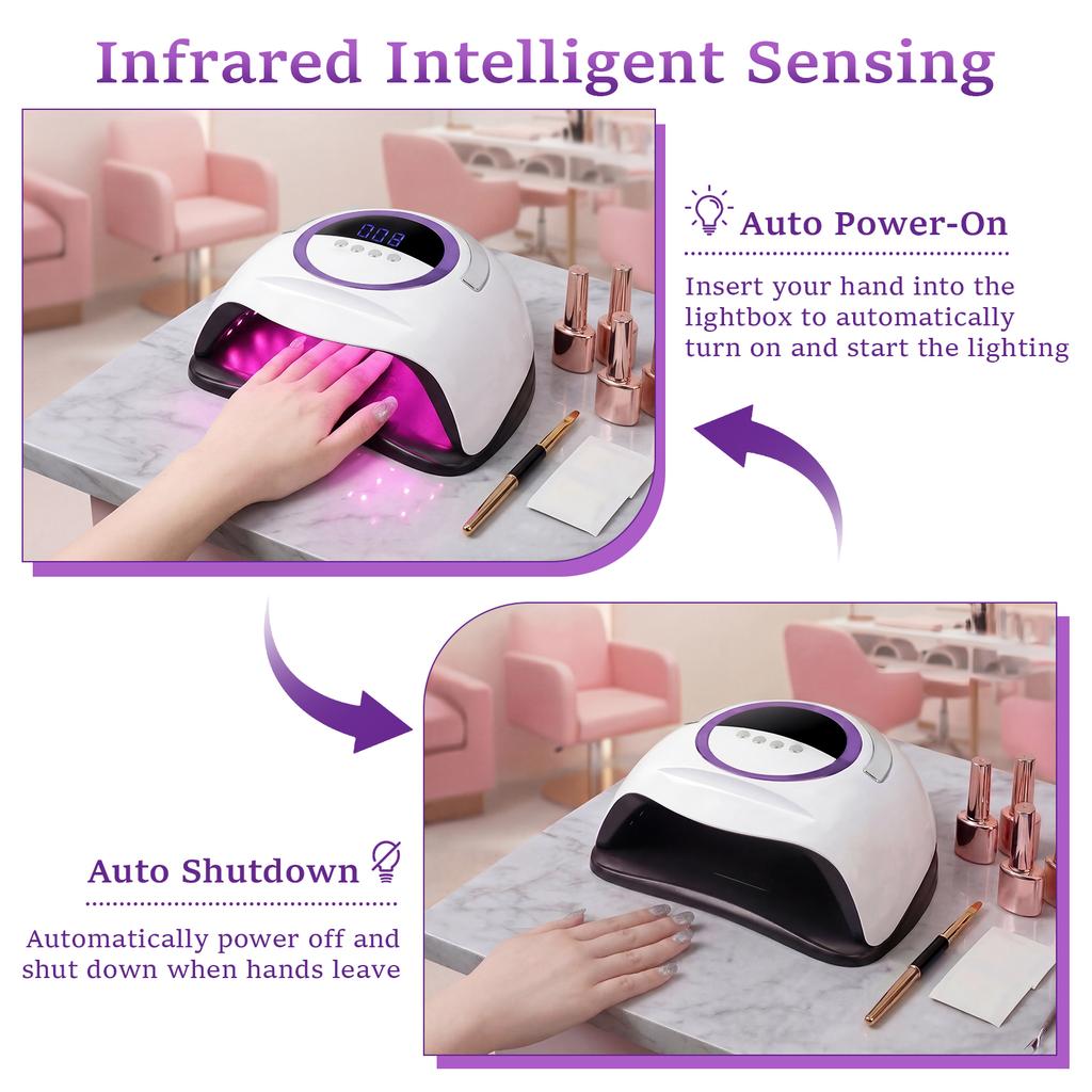 300W UV LED Nail Lamp 72 LEDs For Nail Dryer Smart Fast Gel Polish Curing Light Manicure Professional Salon Tool Equipment