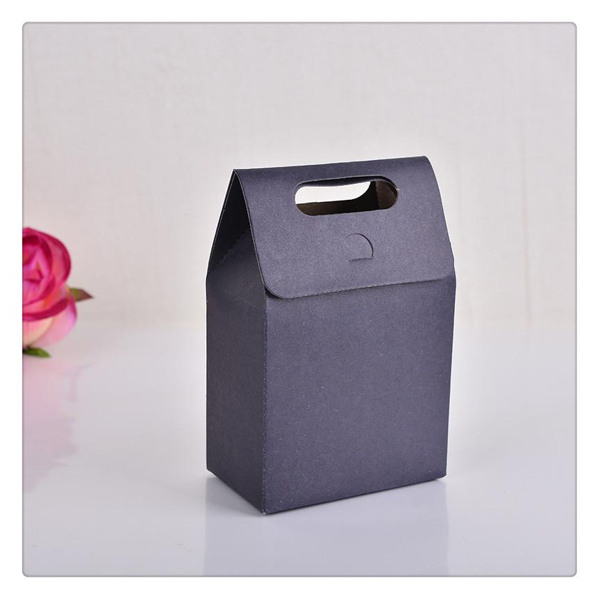 5pcs Red Blue Large Open Window Cowhide Carton Bag Kraft Handle Flap Seal Gift Box Portable Food Gift Small Color Packing Box