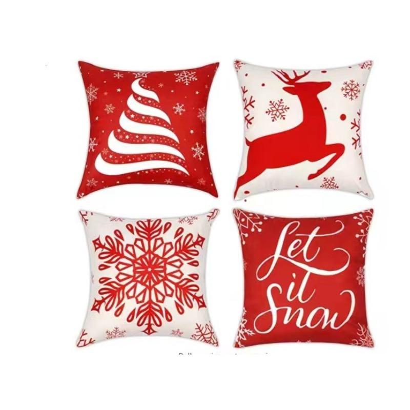 New Christmas Pillow 4 Combination Picture Pillow Cushion Pillowcase Home Office Pillowcase