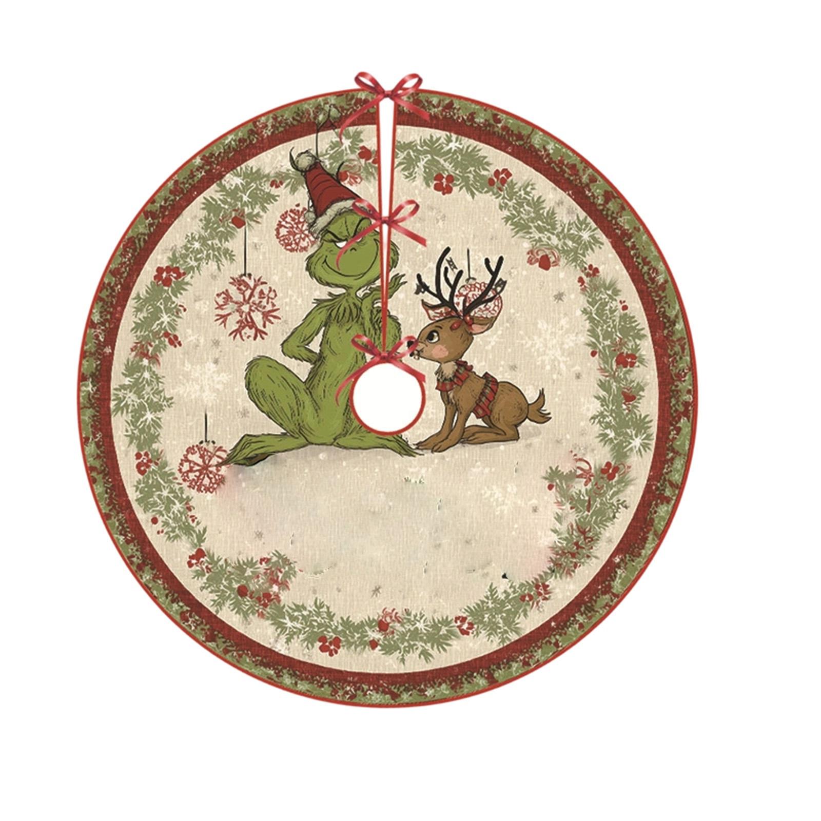 

Юбка для новогодней елки New Greentown Мультяшная юбка для елки 90 см Цифровая печать Рождественское креативное украшение Ограждение для елки One Size