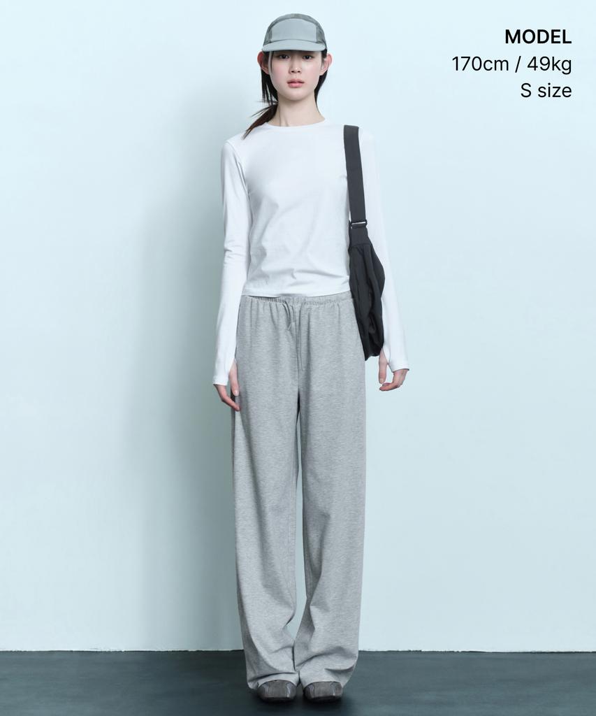 MUSINSA STANDARD WOMAN [Uv Protection] Women'S Cooling Jersey Wide Pants [Medium Grey]