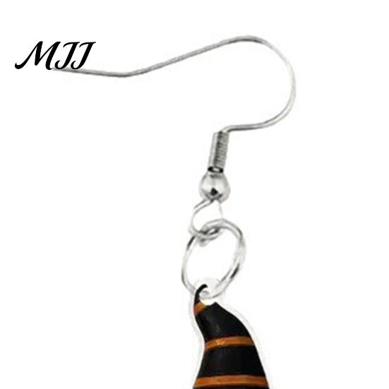Halloween Earrings Cute Ghost Earrings, with Pumpkin Wizard Hat Decor, Drop Lightweight Acrylic Pendant Party Antioxidant