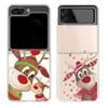 Christmas Gift Phone Case for Samsung Galaxy Z Flip 6 5 4 5G Clear Cover ZFlip5 Flip7 3 Reindeer Santa Cover Shell Fundas Skins