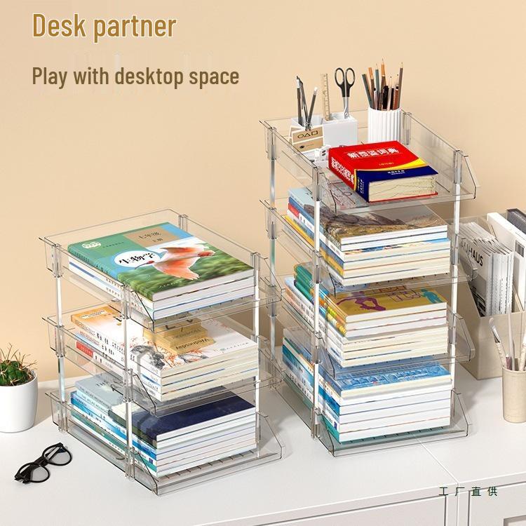 Acrylic Desktop Bookshelf for Students and Office