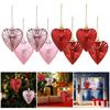 8Pieces Colorful Heart Ornaments For Valentine's Day Hanging Decoration for Home Wall Decorations