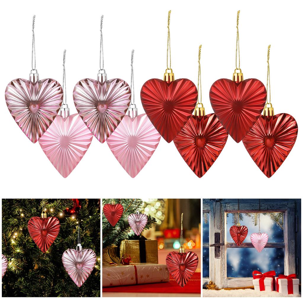 8Pieces Colorful Heart Ornaments For Valentine's Day Hanging Decoration for Home Wall Decorations