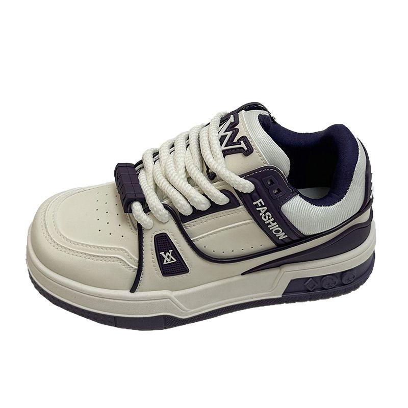 Premium sense versatile platform white shoes women's flat baseplate shoes 2025 super fire new popular spring and autumn casual sports shoes