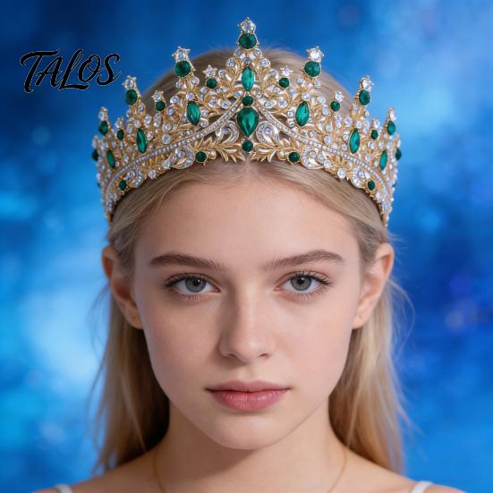 Diamond Appearance Crown Women Sparkling Rhinestones Inlaid Bridal Tiara Secure Fit Rhinestone Lightweight Princess with Curved Ends Pins Hair