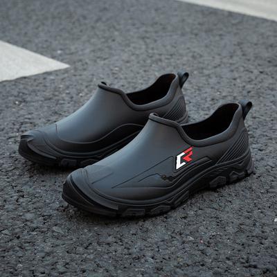 Low-top Rain Shoes Men's Outdoor Waterproof Shoes Non-slip Fashion Kitchen Work Shoes Fishing Car Wash Rubber Shoes
