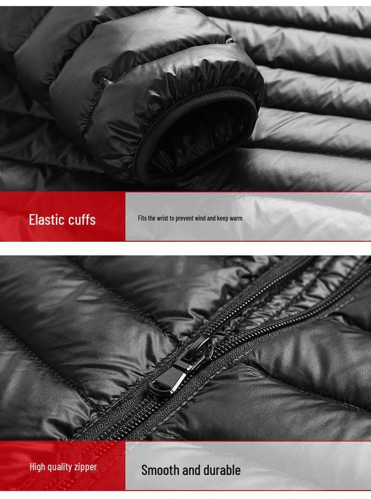 Men's Trendy Lightweight White Duck Down Hooded Jacket - Autumn/Winter Casual Sports Outerwear 2025.